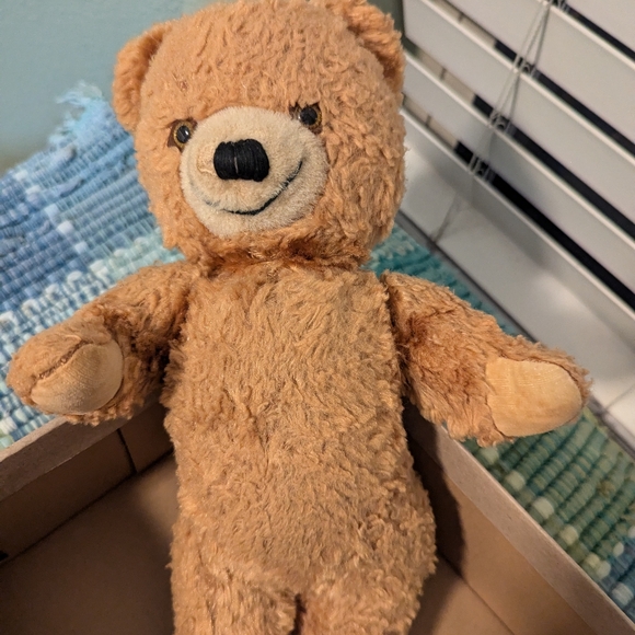 3 vintage (60s) stuffed toys- teddy bear, rabbit, handmade yo-yo clown doll - Picture 4 of 7